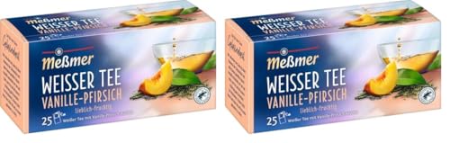 Meßmer/Weißer Tee Vanille-Pfirsich / 25 Teebeutel / 25 Stück/Vegan/Glutenfrei/laktosefrei (Packung mit 2) von Meßmer