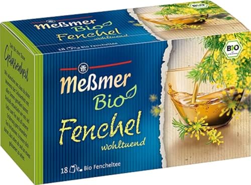 Meßmer Bio Fenchel | wohltuend | 18 Teebeutel | Vegan | Glutenfrei | Laktosefrei (Packung mit 6) von Meßmer