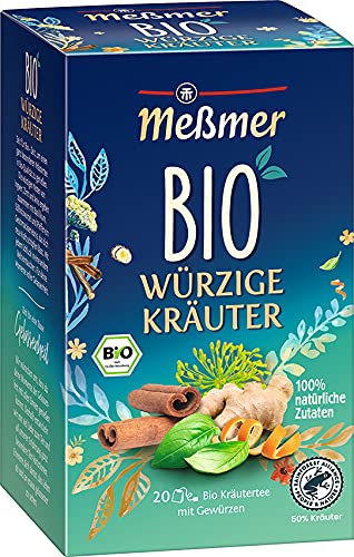 Meßmer Bio Würzige Kräuter | 100% natürliche Zutaten | 20 Teebeutel | Vegan | Glutenfrei | Laktosefrei von Meßmer