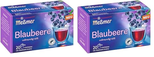 Meßmer Blaubeere | 20 Teebeutel | Glutenfrei | Laktosefrei | Vegan (Packung mit 2) von Meßmer