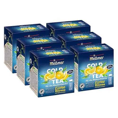 Meßmer Cold Tea Eistee Zitrone 6er Pack | Sommertee | Kaltaufguss | 6 x 14 Pyramidenbeutel von Meßmer