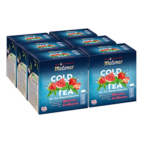 Meßmer Cold Tea Melone-Erdbeere, 14 Pyramidenbeutel, 6er Pack von Meßmer