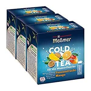 Meßmer Cold Tea Passionsfrucht-Mango, 14 Pyramidenbeutel, 3er Pack von Meßmer