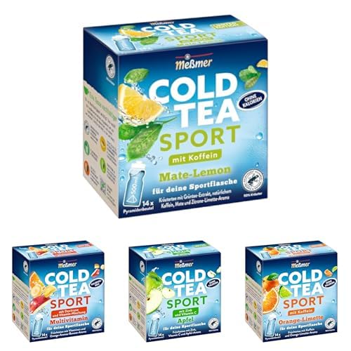 Meßmer Cold Tea Sport | 4 x 14 Pyramidenbeutel | Limited Edition | Glutenfrei | Laktosefrei | Vegan von Meßmer