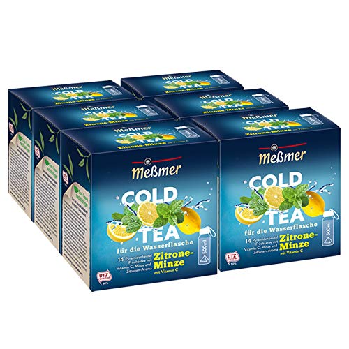 Meßmer Cold Tea Zitrone-Minze, 14 Pyramidenbeutel, 6er Pack von Meßmer