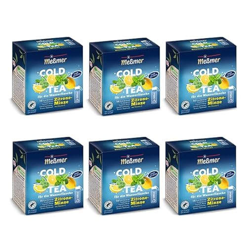 Meßmer Cold Tea Zitrone-Minze | 6er Pack mit 84 Pyramidenbeuteln | Glutenfrei | Laktosefrei | Vegan von Meßmer