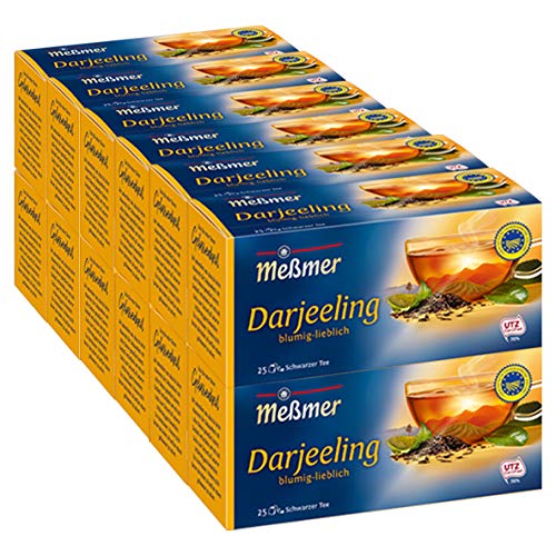 Meßmer Darjeeling 25 Teebeutel blumig lieblich - 12 Packungen von Meßmer