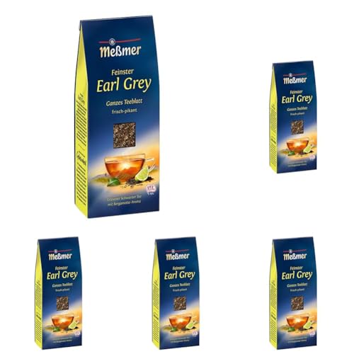 Meßmer Feinster Earl Grey | 150g | Glutenfrei | Laktosefrei | Vegan (Packung mit 5) von Meßmer