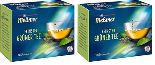 Meßmer Feinster Grüner Tee | 50 Teebeutel | Vegan | Glutenfrei | Laktosefrei | 50 Stück (2er Pack) von Meßmer