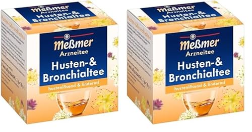 Meßmer Husten- und Bronchialtee | hustenlösend & lindernd | 9 Teebeutel | Glutenfrei | Laktosefrei | Vegan (Packung mit 2) von Meßmer