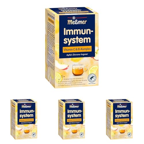 Meßmer Immunsystem | Vitamin C & B-Komplex | 16 Teebeutel | Glutenfrei | Laktosefrei | Vegan (Packung mit 4) von Meßmer