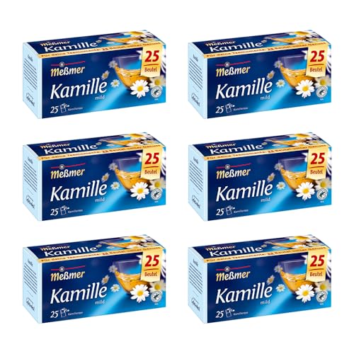 Meßmer Kamille | 6x Kamille Vorteilspaket | 150 Teebeutel | Kamille | Glutenfrei | Laktosefrei | Vegan von Meßmer