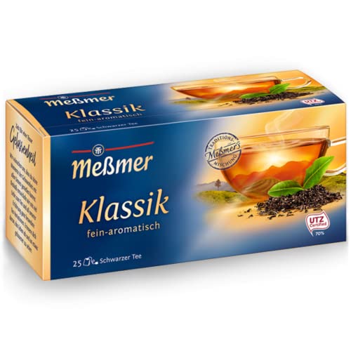 Meßmer Klassik | Schwarzer Tee | fein-aromatisch | 25 Teebeutel | Vegan | Glutenfrei | Laktosefrei von Meßmer