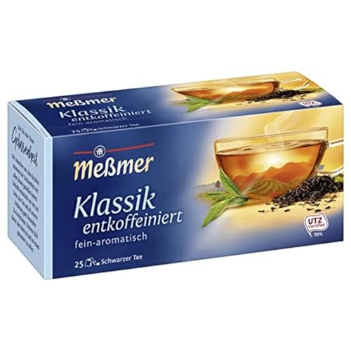 Meßmer Klassik entkoffeiniert | fein-aromatisch | 25 Teebeutel | Vegan, Glutenfrei, Laktosefrei von Meßmer