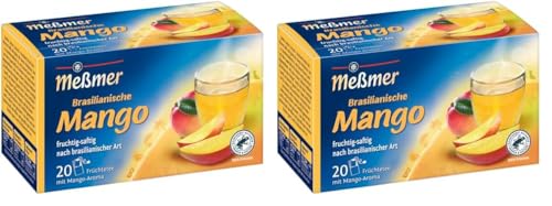 Meßmer Ländertee I Brasilianische Mango | 20 Teebeutel | Glutenfrei | Laktosefrei | Vegan (Packung mit 2) von Meßmer