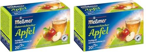 Meßmer Ländertee I Österreichischer Apfel | 20 Teebeutel | Glutenfrei | Laktosefrei | Vegan (Packung mit 2) von Meßmer