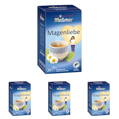 Meßmer MAGENLIEBE | Fenchel-Kamille-Rooibos | 20 Teebeutel | Vegan | Glutenfrei | Laktosefrei (Packung mit 4) von Meßmer