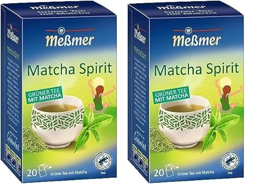 Meßmer MATCHA SPIRIT | Grüner Tee mit Matcha | 20 Teebeutel | Vegan | Glutenfrei | Laktosefrei (Packung mit 2) von Meßmer