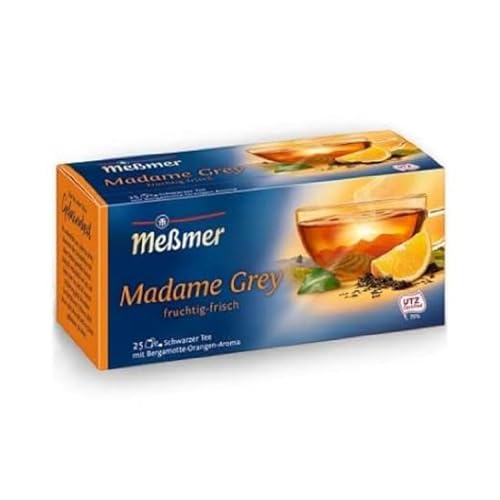 Meßmer Madame Grey (aromatisiert) | fruchtig-frisch | 25 Teebeutel | Vegan | Glutenfrei | Laktosefrei (Packung mit 10) von Meßmer