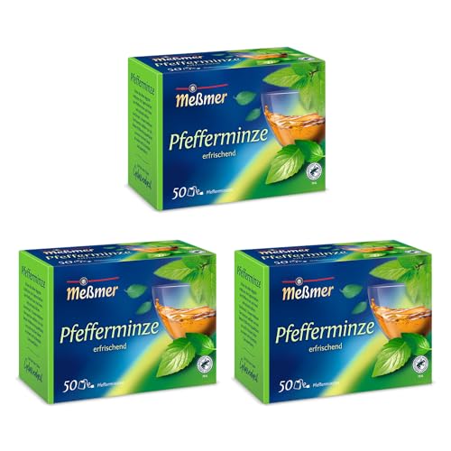 Meßmer Pfefferminze | 3x Pfefferminze Vorteilspaket | 150 Teebeutel | Pfefferminze | Glutenfrei | Laktosefrei | Vegan von Meßmer