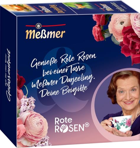 Meßmer Rote Rosen Geschenkbox | Enthält je 25 Teebeutel Darjeeling und Pfefferminze | Glutenfrei | Laktosefrei | Vegan von Meßmer