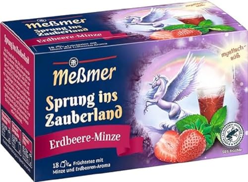 Meßmer Sprung ins Zauberland | Erbeere-Minze | 18 Teebeutel | Glutenfrei | Laktosefrei | Vegan von Meßmer