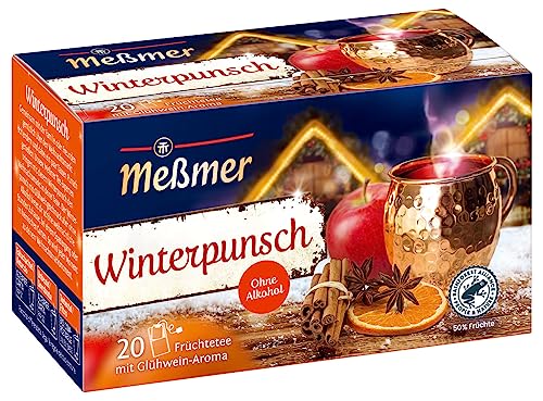 Meßmer Winterpunsch | Früchtetee mit Glühweinaroma, ohne Alkohol | 20 Teebeutel | Vegan | Glutenfrei | Laktosefrei von Meßmer