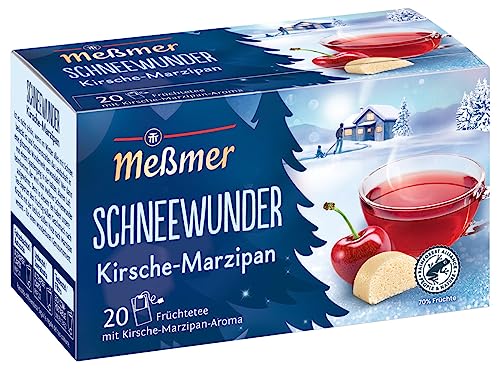 Meßmer Schneewunder | Früchtetee mit Kirsche-Marzipan-Aroma | 20 Teebeutel | Vegan | Glutenfrei | Laktosefrei von Meßmer