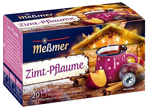 Meßmer Zimt Pflaume | Früchtetee mit Zimt und Pflaume-Zimt-Aroma | 20 Teebeutel | Vegan | Glutenfrei | Laktosefrei von Meßmer