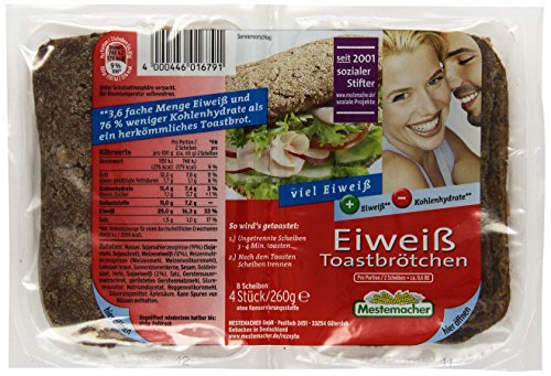 Mestemacher Eiweiß Toastbrötchen , 6er Pack (8 Scheiben /260 g) von Mestemacher