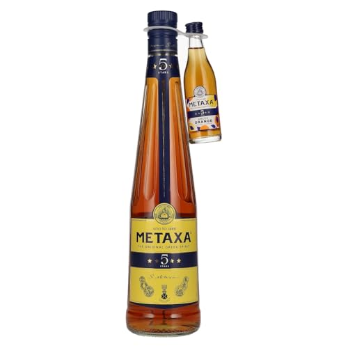 Metaxa 5 Stars 38% Vol. 0,7l mit 1 Metaxa 5 Stars Greek Orange 0,05l von Metaxa