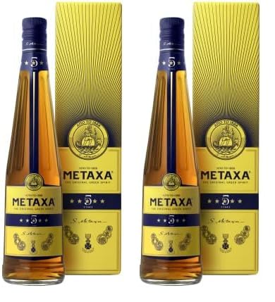 Metaxa 5 Sterne mit 38% vol. | Einzigartiger Brandy aus Griechenland (1 x 0,7l) (Packung mit 2) von Metaxa