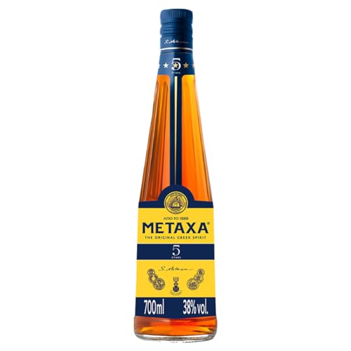 Metaxa 5 Sterne mit 38% vol. | Einzigartiger Brandy aus Griechenland (1 x 0,7l) von Metaxa