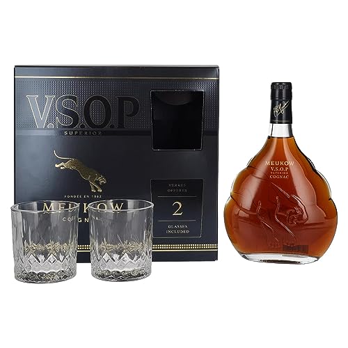 Meukow V.S.O.P Superior Cognac 40% Vol. 0,7l in Geschenkbox mit 2 Gläser von Meukow