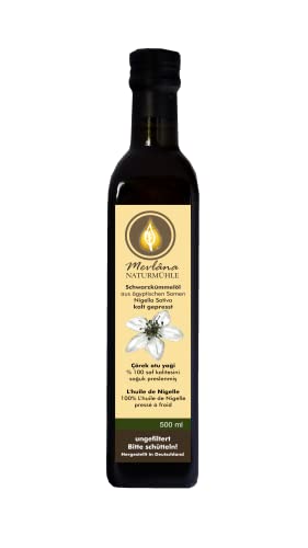 Mevlana 100% Naturreines Schwarzkümmelöl 500 ml, UNGEFILTERT, EIGENE HERSTELLUNG von Mevlana