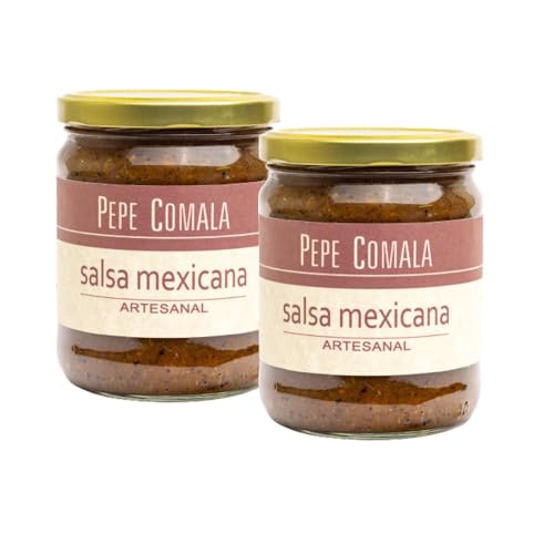 Mexikanische scharfe Soße mit Serrano Pepe Comala (Salsa Mexicana) 445g (Pack 2) von México Mágico