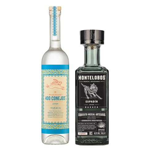 Mezcal 400 conejos 38% Vol. y Montelobos 43,2% Vol. 0.7L (Pack 2) von México Mágico