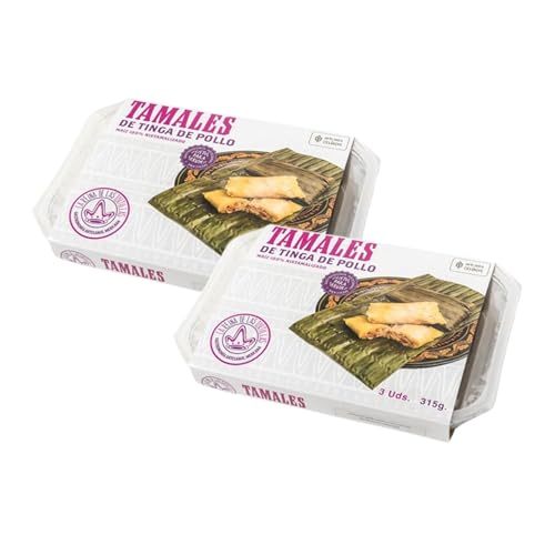 Tamales La reina de la Tortilla, servierfertig 3-Stk (Pack 2) (315g (Pack 2), Tinga de pollo) von México Mágico