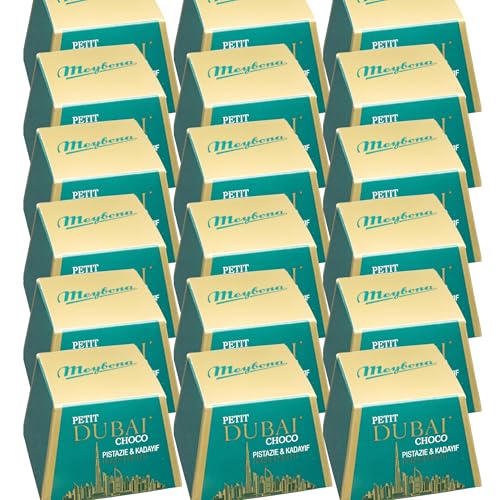 Meybona Petit Dubai Choco Premium Pistachio Schokolade mit leckerer Pistaziencreme (18er Pack) von Meybona