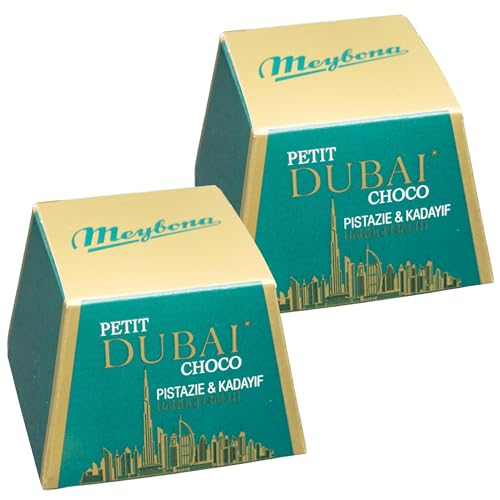 Meybona Petit Dubai Choco Premium Pistachio Schokolade mit leckerer Pistaziencreme (2er Pack) von Meybona