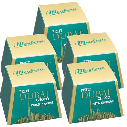 Meybona Petit Dubai Choco Premium Pistachio Schokolade mit leckerer Pistaziencreme (5er Pack) von Meybona