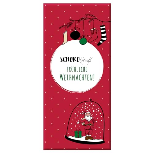 Meybona SchokoGruß Schokolade | Fröhliche Weihnachten | Fairtrade-Kakao | Manufaktur aus Deutschland | Bean to Bar | Edel-Schokoladen Geschenk 10 x 100g Großpackung von Meybona