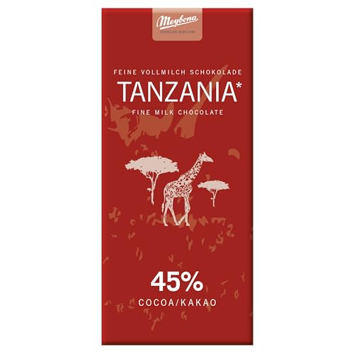 Meybona Urspungs Schokolade Vollmilch | Tanzania | 45% Kakao | Single Origin | Manufaktur aus Deutschland | Bean to Bar | Edel-Schokoladen Geschenk 10 x 100g Großpackung von Meybona