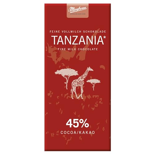 Meybona Urspungs Schokolade Vollmilch | Tanzania | 45% Kakao | Single Origin | Manufaktur aus Deutschland | Bean to Bar | Edel-Schokoladen Geschenk 100g von Meybona