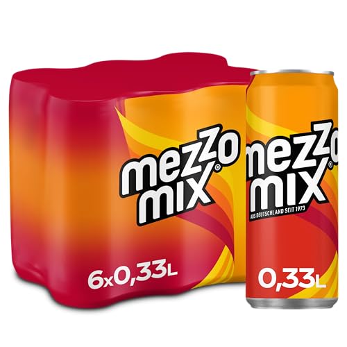 Mezzo Mix - prickelnd-erfrischendes Mischgetränk aus Cola und Orange - Softdrink in stylischen Einweg Dosen (6 x 330 ml) von Mezzo Mix