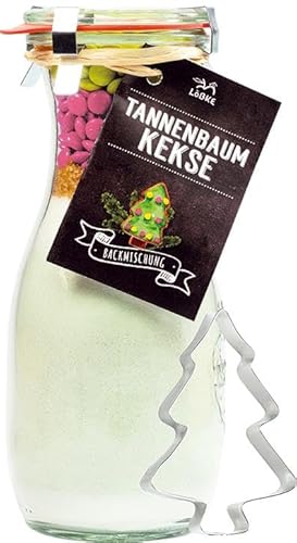 Tannenbaum-Kekse Backmischung, 530 ml Weckflasche, mit Ausstecher, ergibt ca. 40 Plätzchen von Miamani