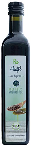 Michel´s Naturprodukte Bio Hanfsamenöl Flasche 500ml Kaltgepresst 1. Pressung, Natives Öl 100% Naturrein, Feinschmeckeröl von MICHEL´S NATURPRODUKTE