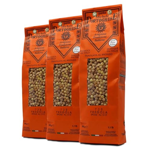 3 x Michele Portoghese Fregola Nudeln, Fregula Pasta, Toastata, Hartweizengriess, Bronze Verfahren, Toastada 1500 g von Michele Portoghese