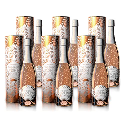 Michi Palma | 6er-Set The Great Sunshine Cuvée (6 x 0.75 l) | Mit 23 Karat reinem Blattgold und edler Geschenkverpackung | Goldene Geschenkidee von Michi Palma