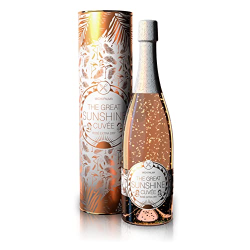 Michi Palma | The Great Sunshine Cuvée Rosé Extra Dry (1 x 0.75 l) | Mit 23 Karat reinem Blattgold und edler Geschenkverpackung | Goldene Geschenkidee von Michi Palma